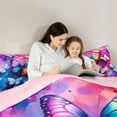 thumbnail image 4 of Manfei 3D Butterfly Bedding Sets Twin Size,Watercolor Splashing Ink Comforter Sets with Sheets,Colorful Animal Bed in a Bag Twin Size,Ultra Soft Bedroom Decor Reversible,7-Piece, 4 of 7