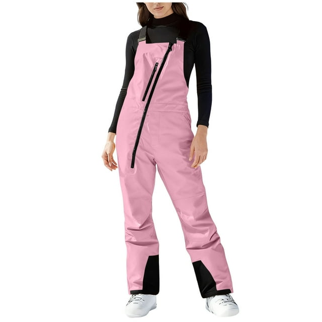 yardsong Salopette de Ski Combinaison Femme - Pantalon à Bretelles Ajustables Imperméable Isolé Rose,P