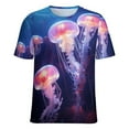 thumbnail image 5 of Jellyfish Ocean Style Women's T-Shirt Short Sleeve T Shirts Tops Tee Ladies Loose T, 5 of 6