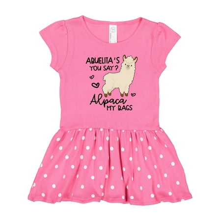 

Inktastic Abuelita s You Say Alpaca My Bags Gift Toddler Girl Dress