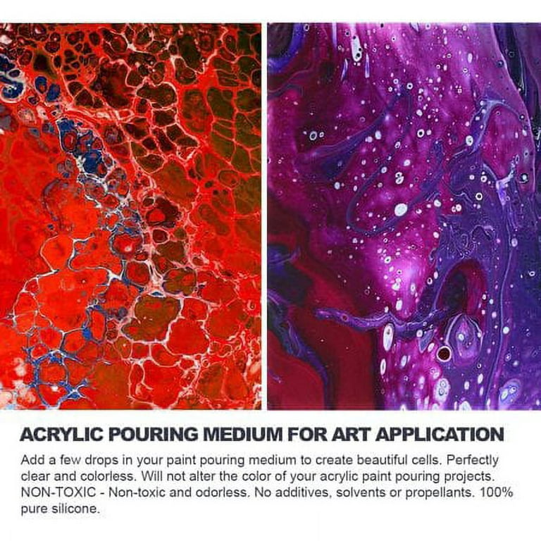 Acrylic Pouring Oil(6 oz), 100% Silicone, Premium Silicone Lubricant for Art Applications, Made in USA