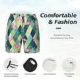 thumbnail image 6 of Picia Flamingo pattern Mens Swim Trunks with Compression Liner Stretch Beach Shorts Quick Dry with Zipper Pockets No-Chafing Board Shorts-Small, 6 of 9