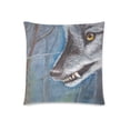 thumbnail image 2 of MKHERT Yellow Eyed Wolf Throw Pillowcase Pillow Cover Cushion Couver 18x18 inch, 2 of 2