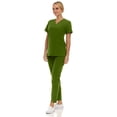 thumbnail image 3 of Saint Scrubs Women’s Premium 9-Pocket Scrub Set – Modern Fit Soft V-Neck Top & Tapered Straight-Leg Medical Scrub Pants, Green Willow, Medium, 3 of 4