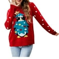 thumbnail image 2 of EGNMCR Pull à Col Rond pour Femmes, Pull à Manches Longues Imprimé de Noël Décontracté, 2 of 8