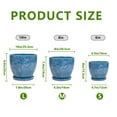 thumbnail image 3 of Ceramic Planter Set of 3(6/8/10 inch) with Drainage Hole, Round Indoor Outdoor Pots for Plants for Snake Plant & Home Office Decor Sky Blue, 3 of 7