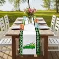 thumbnail image 4 of Table Runners 72 Inches Long Dress Scarves, Saint Patrick's Day Farmhouse Kitchen Table Runner, Coffee Tablerunners, Spring Green Lucky Three Grass Truck 16x72 Inch, 4 of 9