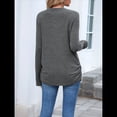 thumbnail image 4 of Suéteres de Mujer, Camisas de Larga, Moda de Otoño, Blusas de Moda, Conjuntos Fruncidos, Ropa de Invierno Gris Oscuro M, 4 of 9