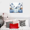 thumbnail image 3 of Shiartex Oil Painting Print on Canvas Framed Wall Art Thanksgiving Blue White Pumpkin Artwork Canvas Picture Prints for Bedroom Living Room Bathroom Decoration Fall Watercolor Leaves on White-20x16 In, 3 of 3