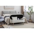 thumbnail image 5 of BISHE Velvet Fabric Storage Bench with Wood Legs, Modern Bedroom Bench for Living Room, Bedroom, or Entryway, Ivory, 5 of 9
