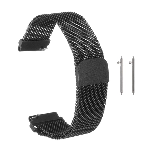 Uxcell Stainless Steel Mesh Watch Band 16mm Quick Release Metal Replacement Watch Strap with Magnetic Buckle for Men Women, Black