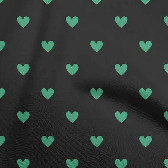 oneOone Polyester Lycra Black Fabric Hearts Diy Clothing Quilting Fabric Print Fabric By Yard 56 Inch Wide