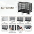 thumbnail image 2 of SMONTER Heavy Duty Dog Crate-42 inch Large Metal Dog Cage with 2 Doors and 4 Wheels, Stackable Dog Kennel for Large & Medium Dogs, Removable Tray, 2 of 8
