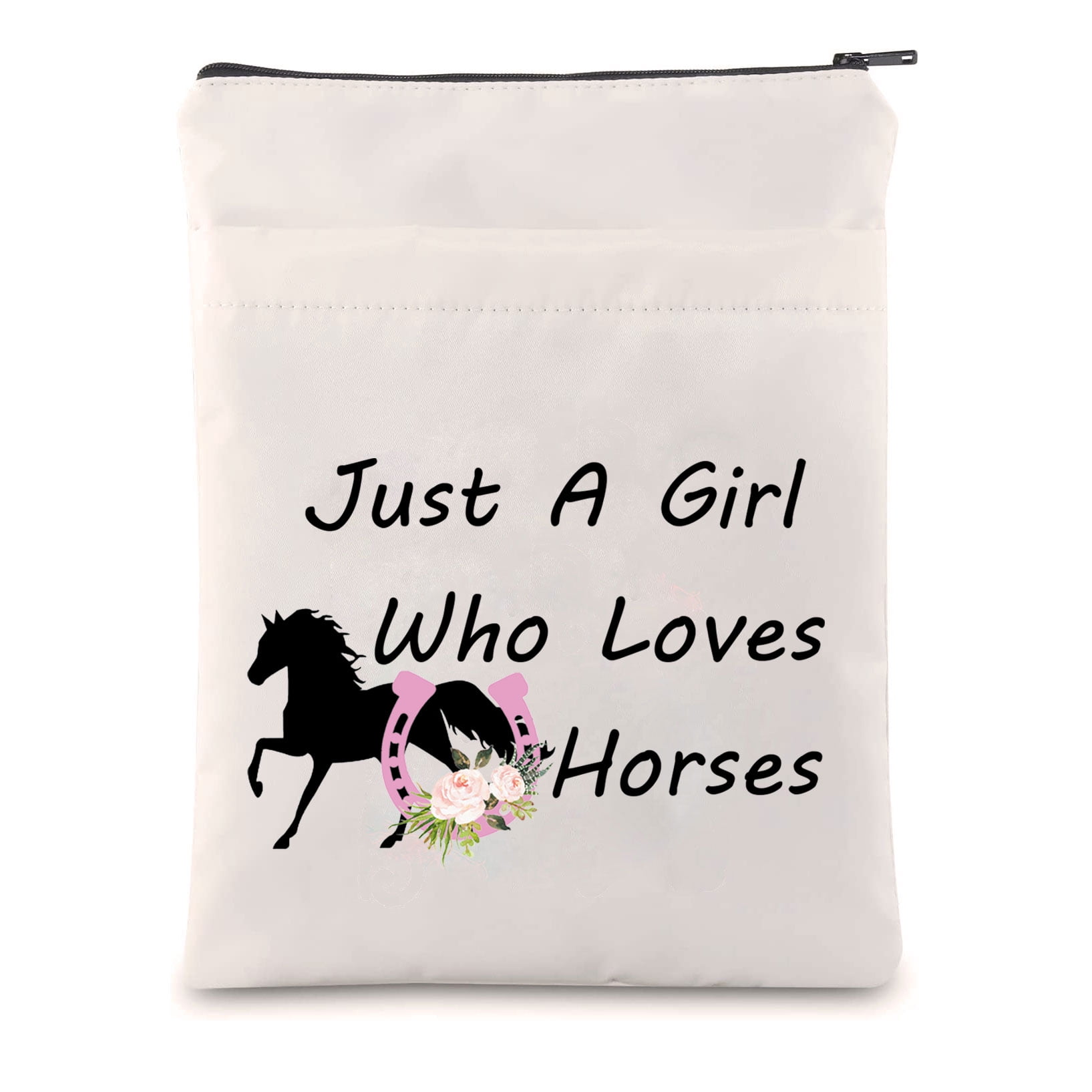 Horse Girl Book Sleeve Zipper Pouch Gift Just A Girl Who Loves Horses