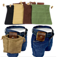 thumbnail image 2 of Leather Waxed Canvas Pouch,Outdoor Foraging Bag With Drawstring(Collapsible), Belt Bag For Rock Collecting,Picking Up Shells,Mushroom Hunting,Fruit,Vegetables Harvesting Bag, 2 of 3