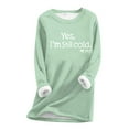 thumbnail image 2 of Fleece Sweatshirts for Women Fall Winter Warm Lined Shirts Pullover Tops Soft Crewneck Thermal Loungewear Blouse Green L, 2 of 3
