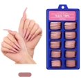 thumbnail image 1 of Nail Sequins 100Pcs Colorful Acrylic False Long Coffin Nails Fake Nails Flat Shape Art Tips Natural Full Cover Fake Nail Tips Manicure Tools Nail Art (Color : Square head t9), 1 of 7
