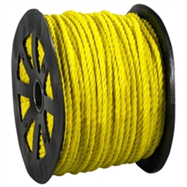 Box Partners TWR108 0.5 in. 3800 lbs Yellow Twisted Polypropylene Rope