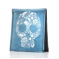 thumbnail image 1 of Cartera de Piel MXM para Hombre Calavera Impresa Azul, 1 of 1