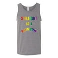 thumbnail image 2 of Straight as a Rainbow Humor LGBTQ Pride | Mens Irish Graphic Tank Top, Heather Grey, X-Large, 2 of 3