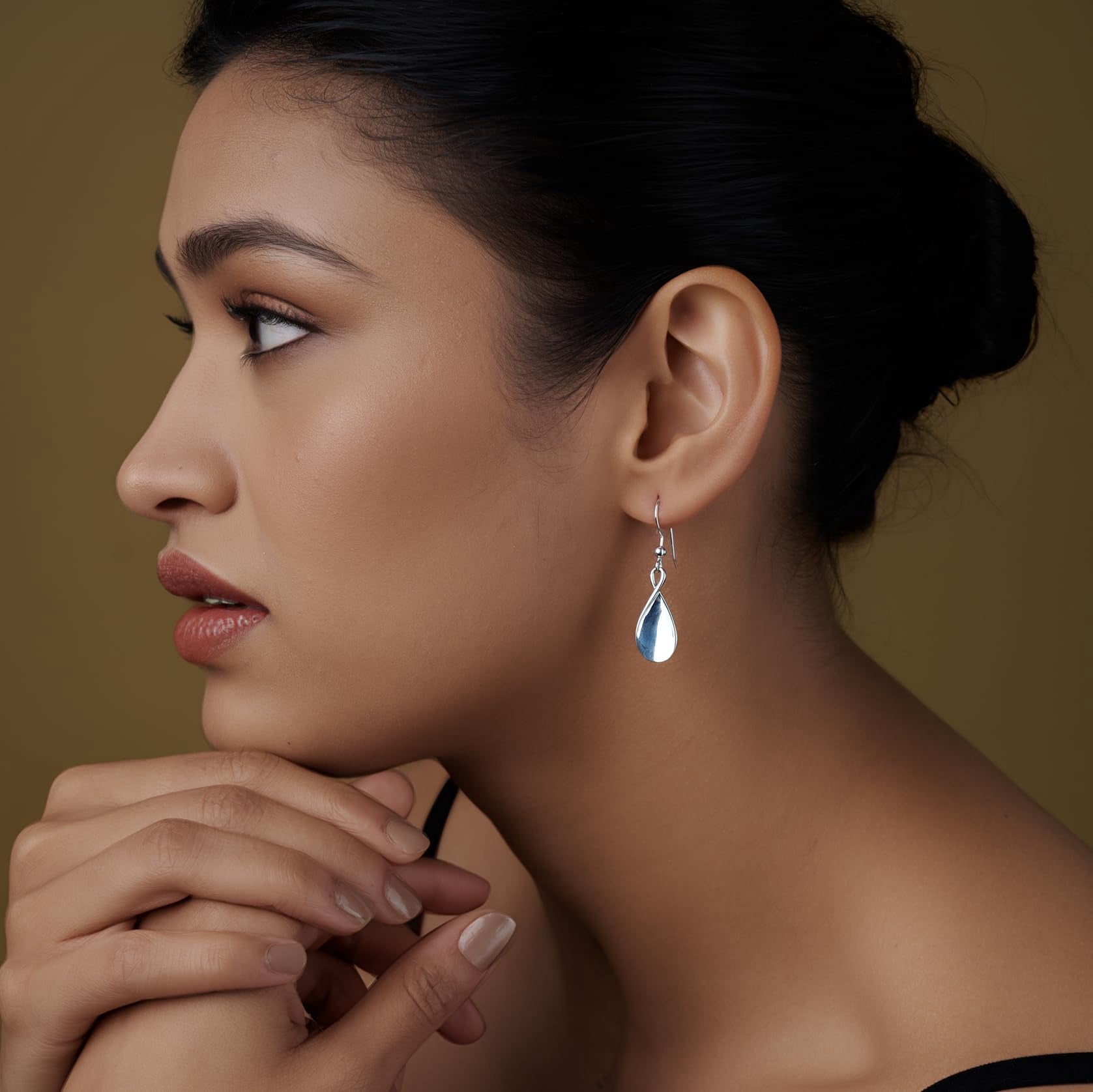 LeCalla 925 Sterling Silver Dangle Drop Earrings | Infinity Curve Earrings for Women 40MM