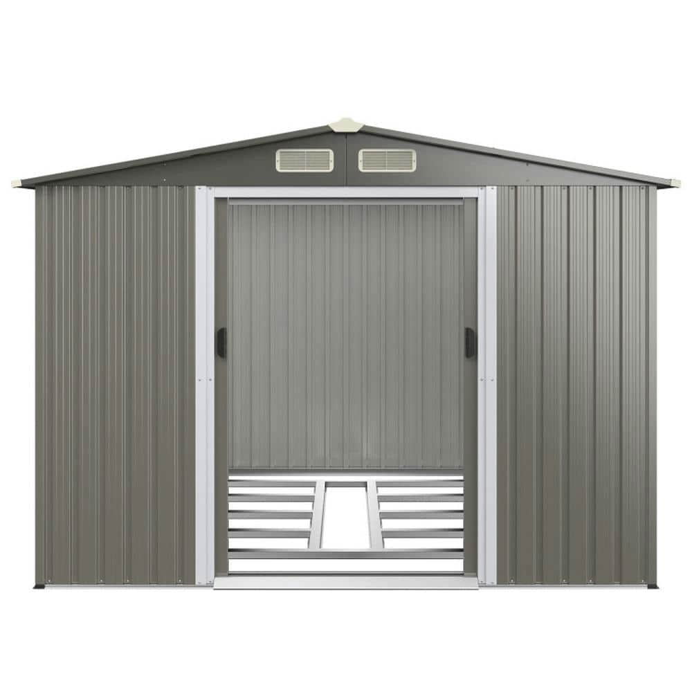 Yardi Yarda 8 x 6 Feet Galvanized Steel Storage Shed, Multipurpose Storage Shed, Gray