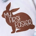 thumbnail image 7 of MEZZALL My First Easter Baby Boy Outfits Bunny Letter Print Long Sleeve Romper Spaghetti Pants Overalls Hat Clothes Set, White, 12-18 Months, 7 of 7