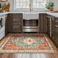 thumbnail image 2 of Lahome Decor 3'x5' Boho Vintage Area Rug,3x5ft Washable Living Room Rugs,Traditional Non-slip Indoor Carpet Low Pile Foldable Ultra-Thin Vintage Rug for Bedroom Dining Room Office,Red, 2 of 9