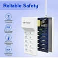 thumbnail image 2 of USB Charger Multifunction 10-Port USB Wall Charger Station with Strong Wear-Resistant Fast Charging White Style2,US Plug, 2 of 7