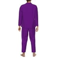 thumbnail image 5 of Kll Purple Sleepwear Mens Flannel Pajamas,Long Cotton Pj Set, 5 of 9
