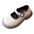 thumbnail image 2 of Fozruso Fashion Spring Autumn Seasons Children Casual Shoes Girls Thick Sole Slip On Buckle Comfortable Solid Color Style,Sizes 9 Little Kid 2.5-3 Years(White), 2 of 7