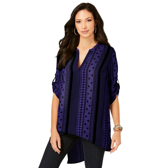 Roaman's Women's Plus Size Geometric Tunic