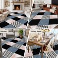thumbnail image 3 of Rectangle Rug 6x9ft Area Rug, Leopard Patchwork Quilt Buffalo Plaid Area Rugs for Living Room Bedroom, Geometric Squares Floor Mat Non-Slip Non-Shedding Carpet Indoor Accent Rugs, 3 of 9