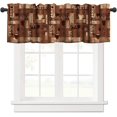 thumbnail image 1 of Coffee Kitchen Curtains, Cafe Coffee Theme Valance for Kitchen Windows, Tea Party Coffee Bean Print Small Short Curtains Window Treatments Valance for Kitchen Cafe, 54x18 Inch, 1 Panel, 1 of 4