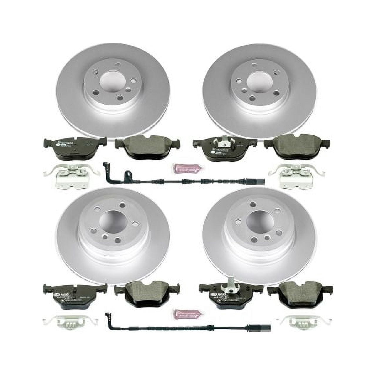 Power Stop Front and Rear Euro-Stop ECE-R90 Certified Brake Pad and Rotor Kit ESK6063