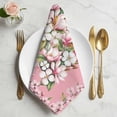 thumbnail image 2 of Pink Orchid Flowers Cloth Napkins, Vintage Floral Leaves Plants Spring Washable and Reusable Dinner Napkins Set of 2, Table Napkin for Kitchen Party Birthday Wedding Hotel Housewarming 20"x20", 2 of 9