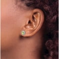 thumbnail image 3 of 14K White Gold Oval Peridot Post Earrings (Width 7) (Length 9) - Jbsp, 3 of 5