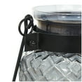 thumbnail image 4 of DecMode Black Glass Textured Candle Lantern, 4 of 8