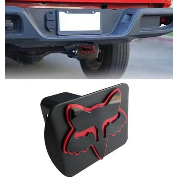 Custom 3D Metal Trailer Hitch Cover for 2'' Towing Rear Receiver Plug Cover Fox Head Emblem Cool Cars SUV Pickup Trucks Heavy Duty, TCG-550