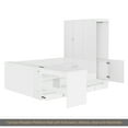 thumbnail image 6 of Full size Wooden Platform Bed with 6 Drawers, Shelves, desk and Wardrobe, White, 6 of 18