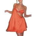 thumbnail image 6 of Lamuusaa Women Summer Casual Dress One Shoulder Wrap  Hollow-Out Dress Fashion Temperament Dress, 6 of 7