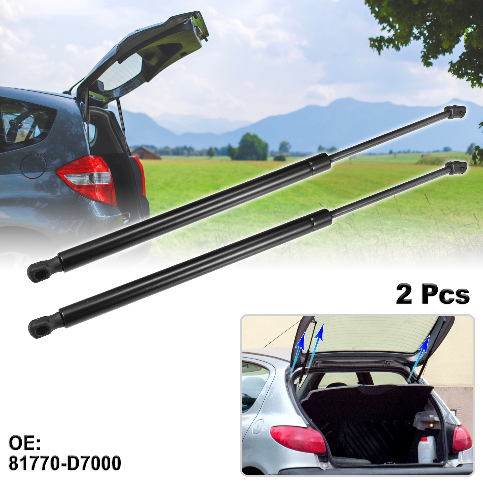 Unique Bargains 2Pcs Rear Hatch Lift Supports Struts for Hyundai Tucson 2015-2019