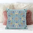 thumbnail image 3 of Amrita Sen Designs  26 x 26 in. Paisley Leaf Geo Broadcloth Indoor & Outdoor Zippered Pillow - Light Grey, Blue & Yellow, 3 of 6