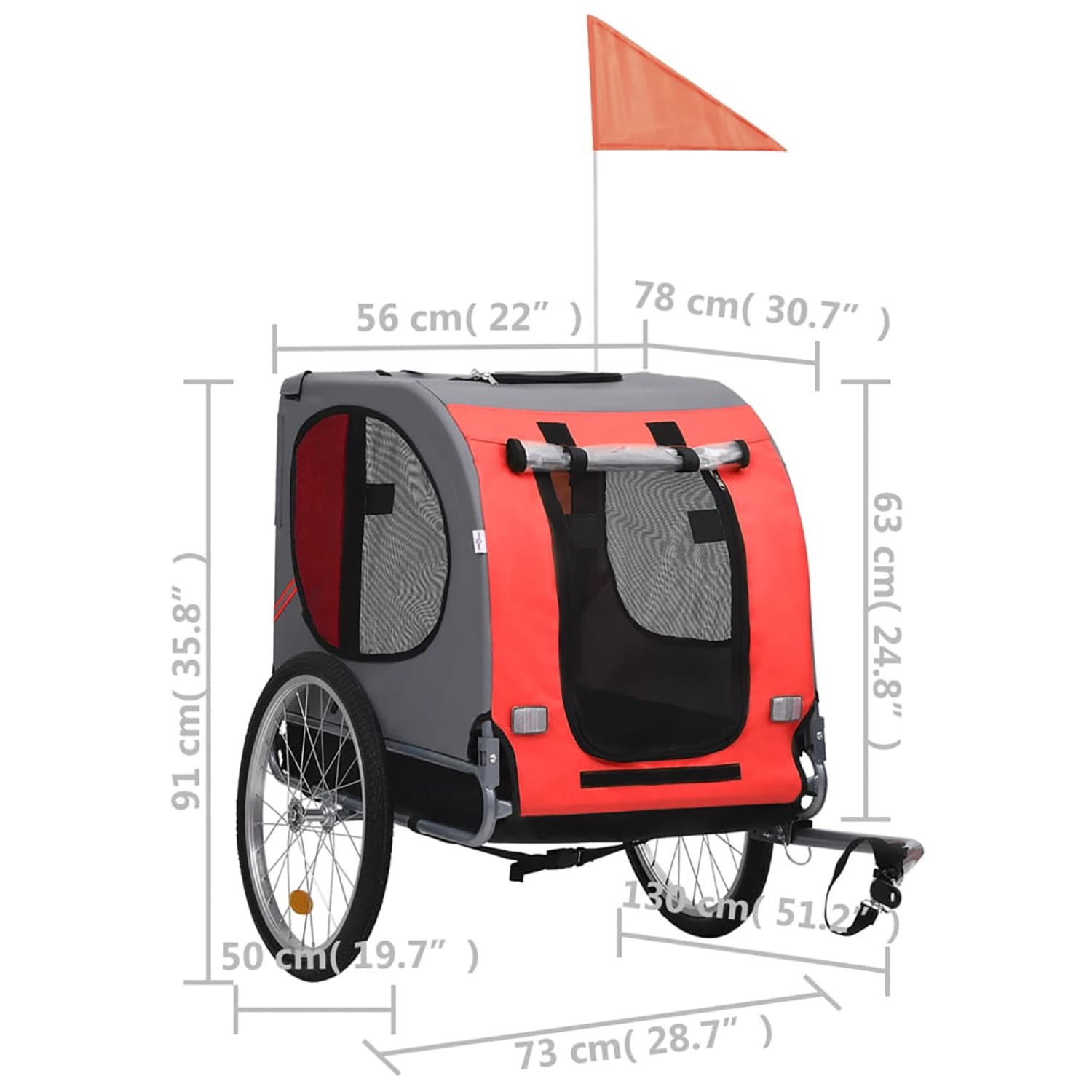Pefilos 2 in 1 Dog Bike Trailer for Small and Medium Dogs, Pet Stroller Bicycle Carrier w/Hitch, Suspension, Visibility Flag and Reflectors, 55lb Weight Capacity, Red Pefilos 2 in 1 Dog Bike Trailer for Small and Medium Dogs, Pet Stroller Bicycle Carrier w/Hitch, Suspension, Visibility Flag and Reflectors, 55lb Weight Capacity, Red