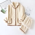 thumbnail image 2 of Teissuly Womens Pajamas Winter Solid Color Coral Plush Thickened Warm Large Home Set Pajama Sets, 2 of 9