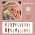 thumbnail image 5 of Press on Nails - Long Stiletto Glue on Nails with Goth Red Black, Acrylic Gothic Vampire Design 24 pcs, 5 of 8