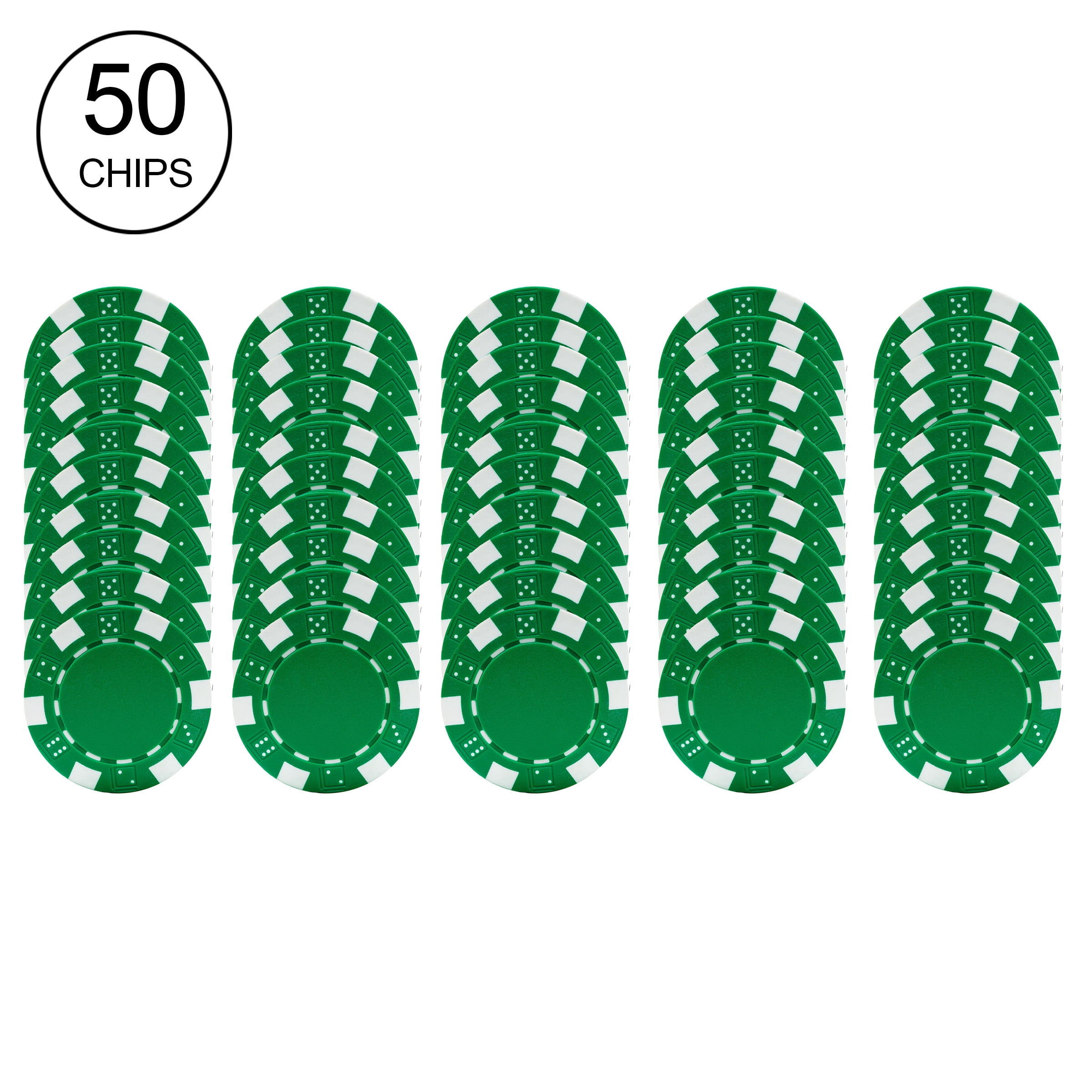 trademark poker 50 striped chip, 11.5gm, green