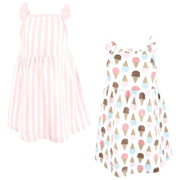 Hudson Baby Infant Girls Cotton Dresses, Melt My Heart Ice Cream, 0-3 Months