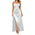 thumbnail image 2 of EliteGoogv Womens Slip Dresses Spaghetti Strap Off Shoulder Long Dresses For Women Side Slit Flowy Fit Summer Dresses Date Night Vacation Party Dresses White, 2 of 5