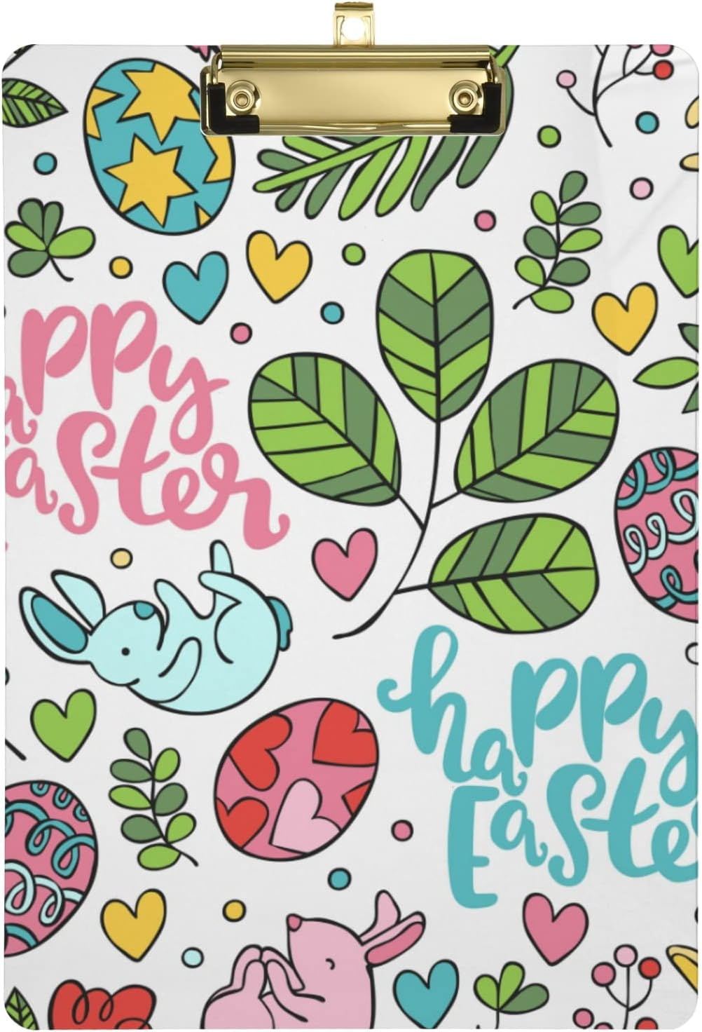 ZHANZZK Happy Easter Rabbits Eggs Clipboard Hardboard Wood Nursing Clip